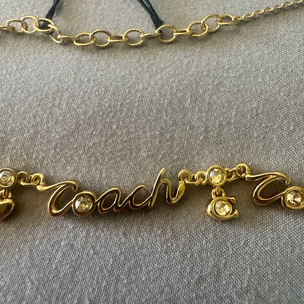Coach Gold Script Necklace - Picture 2 of 3
